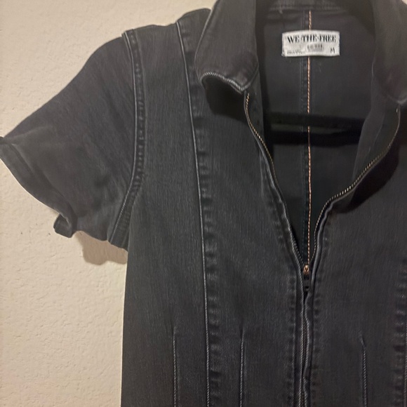 We The Free Jayde Denim Flared Jumpsuit – Black (Size M) - Picture 8 of 11